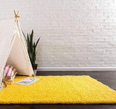 Slip Yellow Shaggy Rug